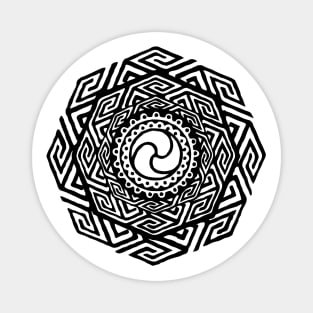 Black Mandala Design Magnet